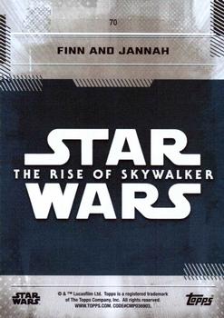 2019 Topps Star Wars: The Rise of Skywalker - Green #70 Finn and Jannah Back
