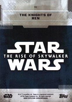2019 Topps Star Wars: The Rise of Skywalker - Green #92 The Knights of Ren Back