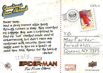 2019 Upper Deck Marvel Spider-Man Far From Home - Greetings From Abroad #GFA-4 Italy Back