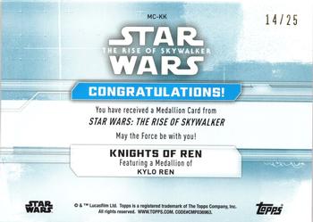 2019 Topps Star Wars: The Rise of Skywalker - Commemorative Medallions Gold #MC-KK Knight of Ren / Kylo Ren Back
