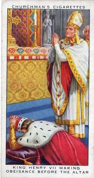 1937 Churchman's The King’s Coronation #4 King Henry VII Making Obeisance before the Altar Front