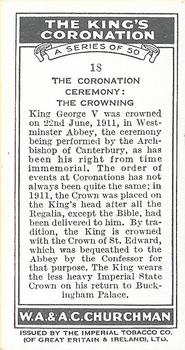 1937 Churchman's The King’s Coronation #18 The Coronation Ceremony: The Crowning Back