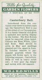 1933 Wills's Garden Flowers #10 Canterbury Bell Back