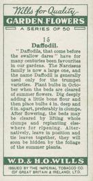 1933 Wills's Garden Flowers #15 Daffodil Back