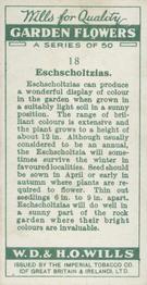 1933 Wills's Garden Flowers #18 Eschscholtzias Back