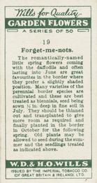 1933 Wills's Garden Flowers #19 Forget-me-nots Back