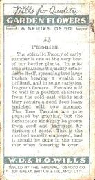 1933 Wills's Garden Flowers #33 Pæonies Back