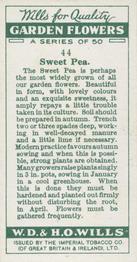 1933 Wills's Garden Flowers #44 Sweet Pea Back