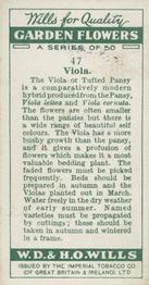 1933 Wills's Garden Flowers #47 Viola Back