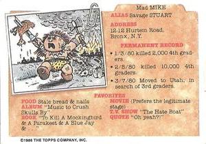 1990 Regina The Garbage Gang Series 4 #164b Battered Brad Back