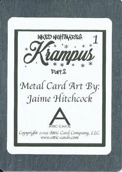 2019 Attic Cards Inked Nightmares Krampus Part 2 - Metal #1 Jaime Hitchcock Back