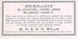1934 Wills's Animalloys #3 Alligator Back
