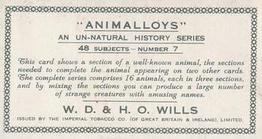 1934 Wills's Animalloys #7 Armadillo Back