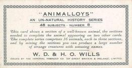 1934 Wills's Animalloys #8 Armadillo Back