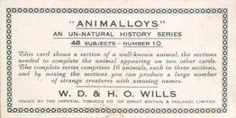 1934 Wills's Animalloys #10 Buffalo Back