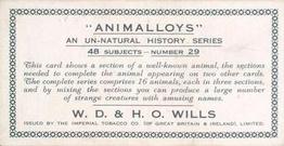 1934 Wills's Animalloys #29 Porcupine Back