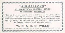 1934 Wills's Animalloys #35 Rhinoceros Back
