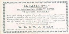 1934 Wills's Animalloys #42 Wapiti Back