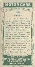 1924 Imperial Tobacco Co. of Canada (ITC) Motor Cars (C22) #25 Swift Back