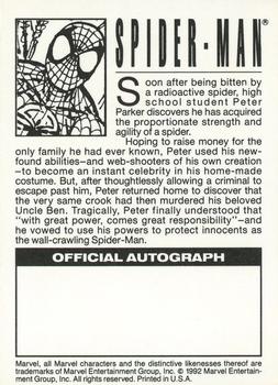 1992 Marvel Comics Live and in Person #NNO Spider-Man Back