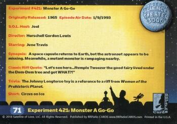 2018 RRParks Mystery Science Theater 3000 Series Two - Experiments #71 Experiment 421: Monster A Go-Go Back
