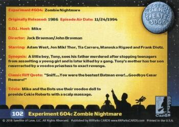 2018 RRParks Mystery Science Theater 3000 Series Two - Experiments #102 Experiment 604: Zombie Nightmare Back