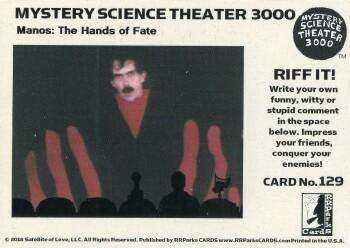 2018 RRParks Mystery Science Theater 3000 Series Two - Riff It! #129 ... Guy looks like a chainsaw sculpture! Back