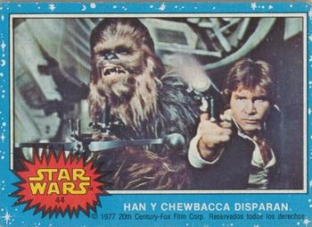 1977 Topps Star Wars (Mexico) #44 Han Y Chewbacca disparan Front