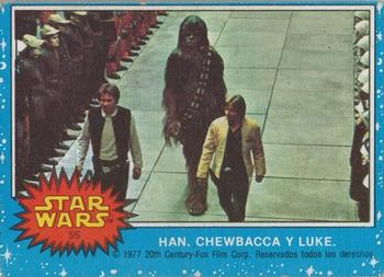 1977 Topps Star Wars (Mexico) #55 Han, Chewbacca y Luke Front