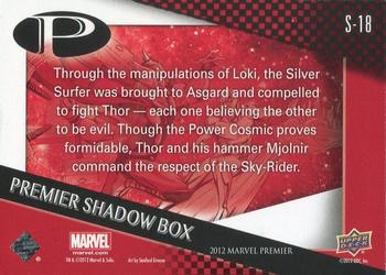 2012 Upper Deck Marvel Premier - Shadowbox #S-18 Thor / Silver Surfer Back