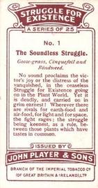 1923 Player's Struggle for Existence #1 The Soundless Struggle Back