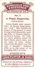 1923 Player's Struggle for Existence #5 A Plant Hypocrite Back
