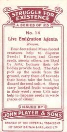 1923 Player's Struggle for Existence #14 Live Emigration Agents Back