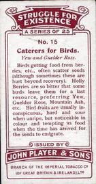 1923 Player's Struggle for Existence #15 Caterers for Birds Back