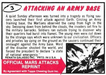 1984 Renata Galasso Mars Attacks Reprint #3 Attacking an Army Base Back