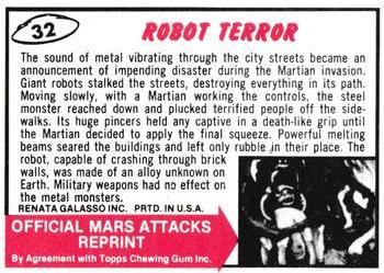 1984 Renata Galasso Mars Attacks Reprint #32 Robot Terror Back
