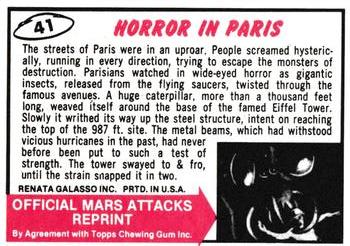 1984 Renata Galasso Mars Attacks Reprint #41 Horror in Paris Back