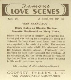 1939 Godfrey Phillips Famous Love Scenes #26 Clark Gable / Jeanette MacDonald Back