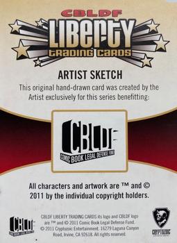 2011 Cryptozoic CBLDF Liberty - Artist Sketch Cards #NNO Chris Bradberry Back
