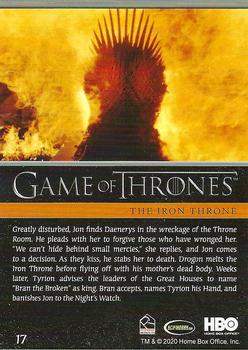 2020 Rittenhouse Game of Thrones Season 8 #17 The Iron Throne Back
