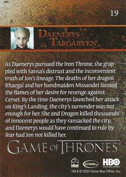 2020 Rittenhouse Game of Thrones Season 8 #19 Daenerys Targaryen Back