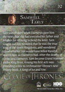 2020 Rittenhouse Game of Thrones Season 8 #32 Samwell Tarly Back