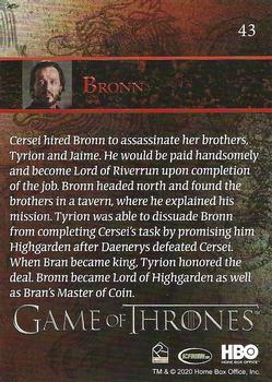 2020 Rittenhouse Game of Thrones Season 8 #43 Bronn Back
