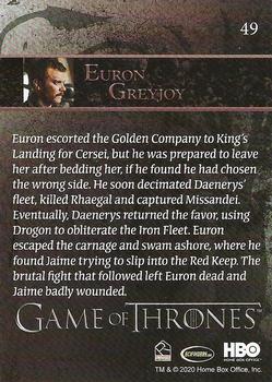 2020 Rittenhouse Game of Thrones Season 8 #49 Euron Greyjoy Back