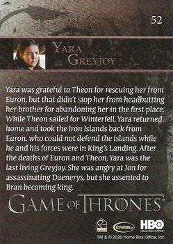 2020 Rittenhouse Game of Thrones Season 8 #52 Yara Greyjoy Back