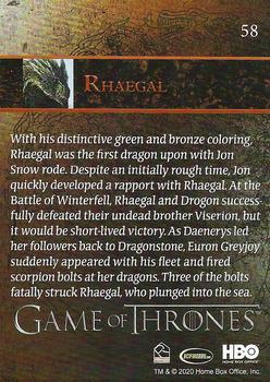 2020 Rittenhouse Game of Thrones Season 8 #58 Rhaegal Back