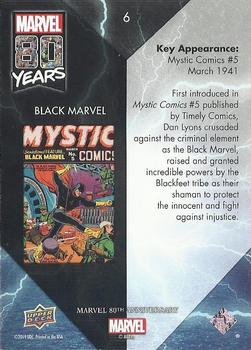 2019 Upper Deck Marvel 80th Anniversary - Color Spike #6 Black Marvel Back