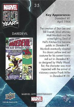 2019 Upper Deck Marvel 80th Anniversary - Color Spike #35 Daredevil Back