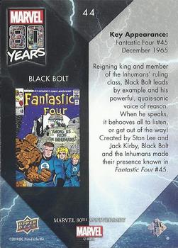 2019 Upper Deck Marvel 80th Anniversary - Color Spike #44 Black Bolt Back
