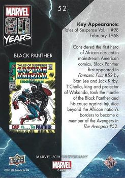 2019 Upper Deck Marvel 80th Anniversary - Color Spike #52 Black Panther Back